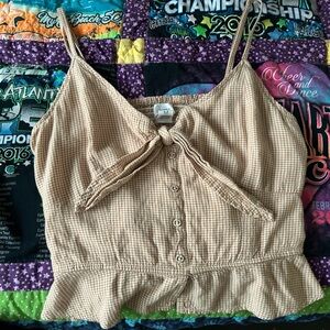 J. Crew Tan Gingham Shirt